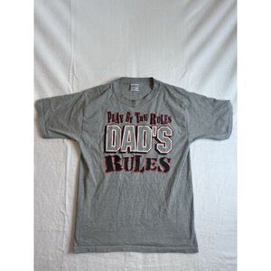 VTG 1996 All-Sport Play by the Rules Dad's Rules Grey Shirt Men's Large *